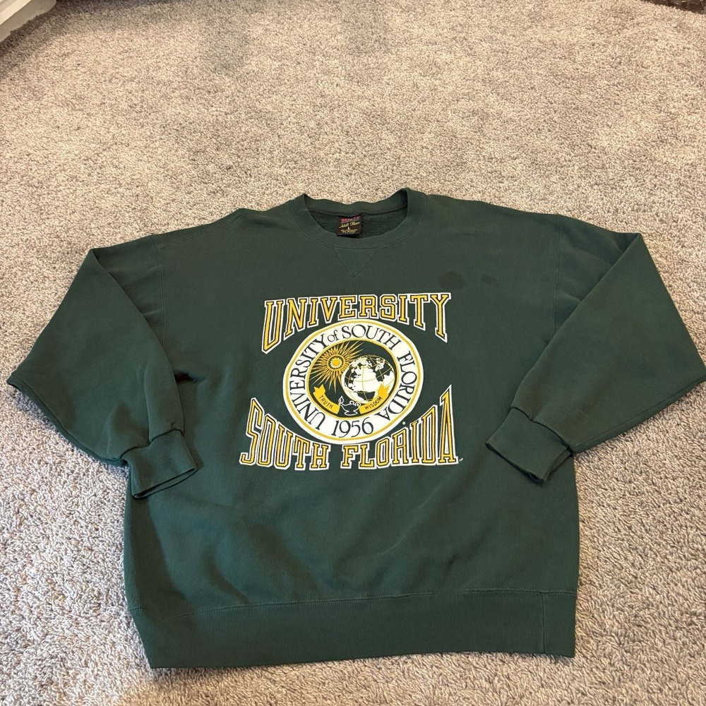 Vintage 90s University of South Florida Bulls College Sweatshirt Soffe Large L